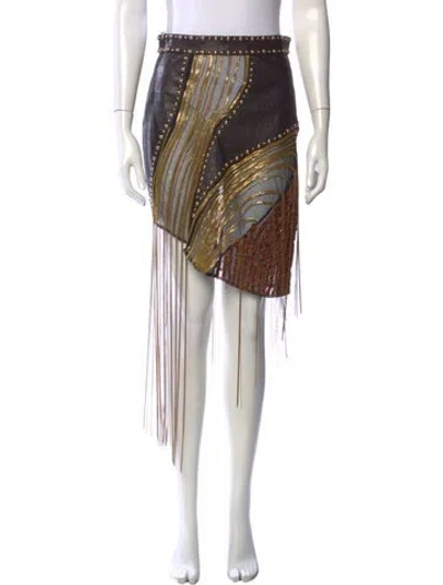 Pre-owned Balmain 2017 Mini Skirt In Brown