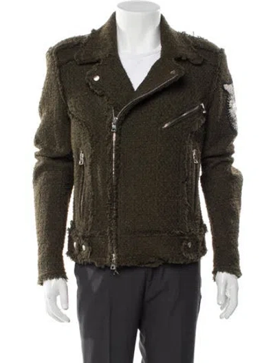 Pre-owned Balmain 2018 Moto Jacket In Green