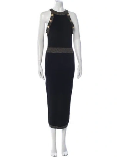 Pre-owned Balmain 2021 Long Dress In Black