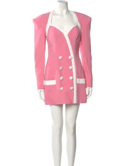 Pre-owned Balmain 2021 Mini Dress In Pink