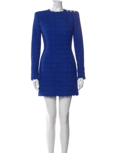 Pre-owned Balmain 2022 Mini Dress In Blue