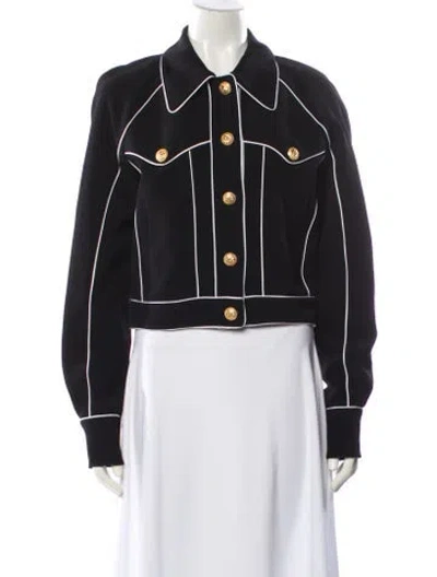 Pre-owned Balmain 2024 Buttoned Contrasted Western Crepe Jacket Jacket W/ Tags In Black
