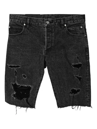 Pre-owned Balmain 2024 Distressed-effect Shorts In Gray