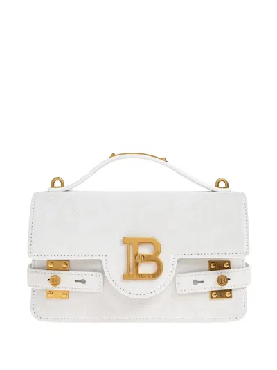 Balmain 24 B-buzz Tote Bag In White