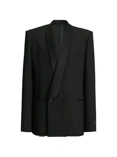 Balmain 2-button Jacket In Wool And Satin In Animal Print