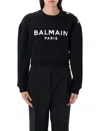Balmain 3 Btn Crewn Neck Fleece In Black