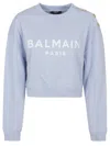 Balmain Printed Sweatshirt Button Detail