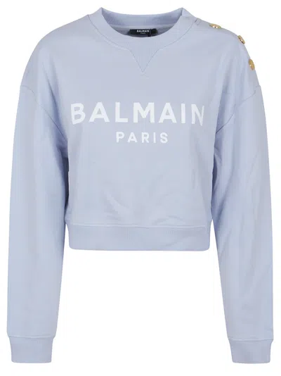 BALMAIN BALMAIN 3 BTNS PRINTED SWEATSHIRT