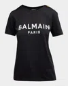 Balmain 3-button Flocked Logo T-shirt In Multi