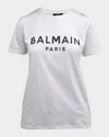 Balmain 3-button Flocked Logo T-shirt In Multi