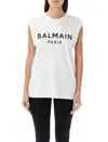Balmain Logo Cotton Jersey Tank Top