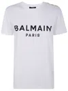 Balmain Flocked Paris T-shirt In White