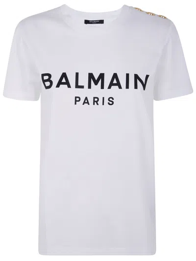 BALMAIN 3 BUTTONS BALMAIN PRINTED T-SHIRT,JP00006UR.50025