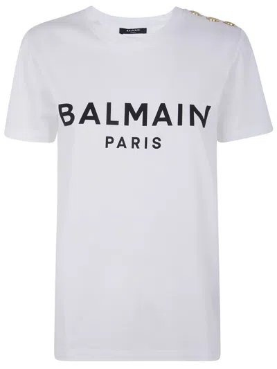 BALMAIN BALMAIN 3 BUTTONS PRINTED T-SHIRT CLOTHING