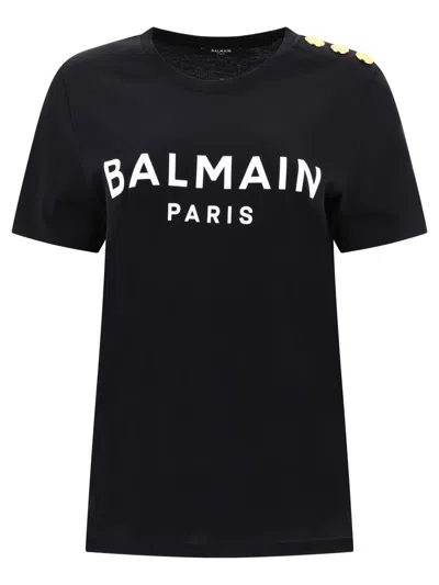 Balmain 3 Buttons T-shirts In Black