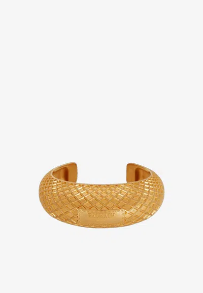 Balmain Signature Mesh Logo-engraved Bracelet In Gold