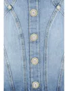 Balmain Buttoned Mini Denim Skirt