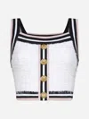 Balmain White Tweed Top