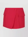 Balmain 4 Poches Jupe Courte Asymetrique En Crêpe