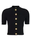 Balmain Short Sleeve Cardigan Sweaters And Cardigans Black In Multi