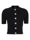 Balmain Short Sleeve Cardigan Sweaters And Cardigans Black In Multi