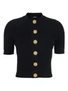 Balmain Short Sleeve Cardigan Sweaters And Cardigans Black In Multi