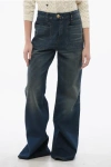 Balmain 4-pocketed Flared Fit Denims With Jewel Button