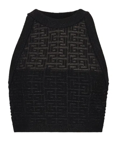 BALMAIN BALMAIN HALTER-NECK CROPPED TOP