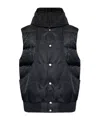 Balmain Monogram Printed Hooded Vest In Black