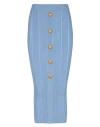 Balmain Buttoned Midi Knit Pencil Skirt In Blue
