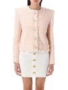 BALMAIN 5-BUTTON TEXTURED TWEED JACKET
