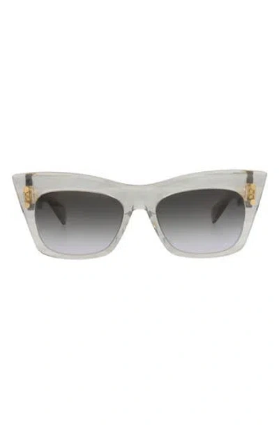 Balmain 55mm Cat Eye Sunglasses In Gray