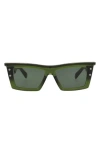 Balmain 55mm Square Brow Frame Sunglasses In Multi