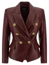 Balmain 6 Bottoni Blazer In Brown