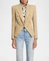 Balmain Cotton Peak-lapel Blazer In Beige