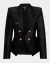 Balmain 6-button Croco Jacquard Blazer Jacket In Multi