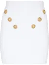 Balmain 6-button Fine-knit Mini Skirt In White
