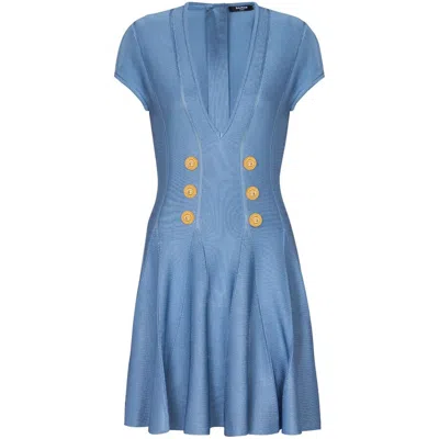 BALMAIN BALMAIN 6-BUTTON FINE-KNIT MINIDRESS