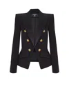 Balmain Double-breasted Peplum Blazer In Black