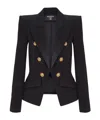 Balmain 6-button Jacket In Jacquard In Blue