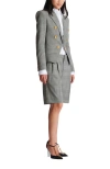 Balmain Wool-blend Jersey Double-breasted Blazer In Multi