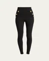 Balmain Jersey Leggings With 6 Buttons In Black