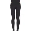 Balmain Jersey Leggings With 6 Buttons In Black