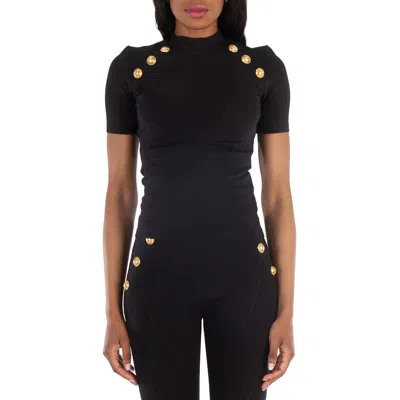 Balmain 6-button Raglan-sleeve T-shirt