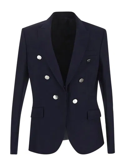 Balmain 6 Button Wool Jacket In Blue