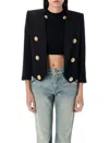 Balmain 6 Buttons Cropped Jacket In Black