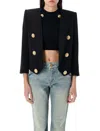 Balmain 6 Buttons Cropped Jacket In Black