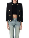 Balmain 6 Buttons Cropped Jacket In Black