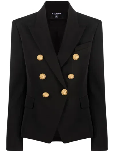 Balmain 6-buttons Double-breasted Blazer In Black