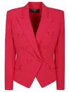 Balmain Lapels Double-breasted Blazer Peak In Pink